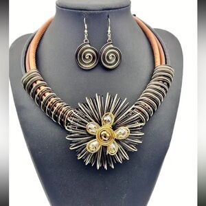 🆕 Flower Necklace and Earring Set